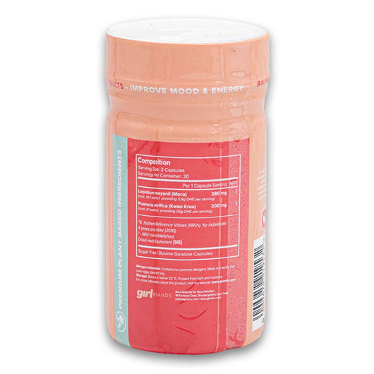 Gloot - Hips Bums & Tums, Booty Builder Maca Root 560mg Capsules All-natural Curve Supplement 60 Capsules - Cosmetic Connection