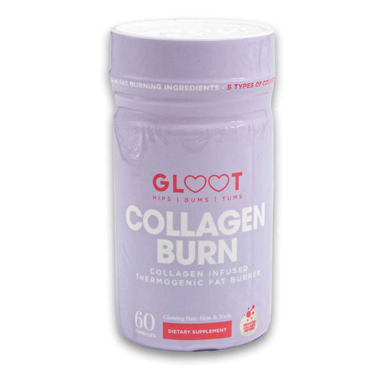 Gloot - Hips Bums & Tums, Collagen Burn Collagen Infused Thermogenic Fat Burner 60 Capsules - Dietary Supplement - Cosmetic Connection