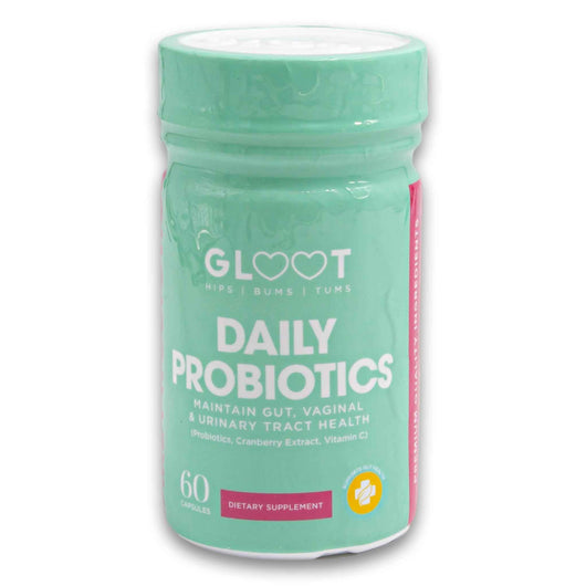 Gloot - Hips Bums & Tums, Daily Probiotics Maintain Gut Vaginal & Urinary Tract Health 60 Capsules - Dietary Supplement - Cosmetic Connection