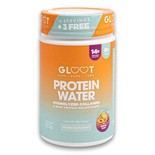 Gloot - Hips Bums & Tums, Protein Water Hydrolyzed Collagen & Whey Protein Isolate Blend Tropical Crush 323g - Dietary Supplement - Cosmetic Connection