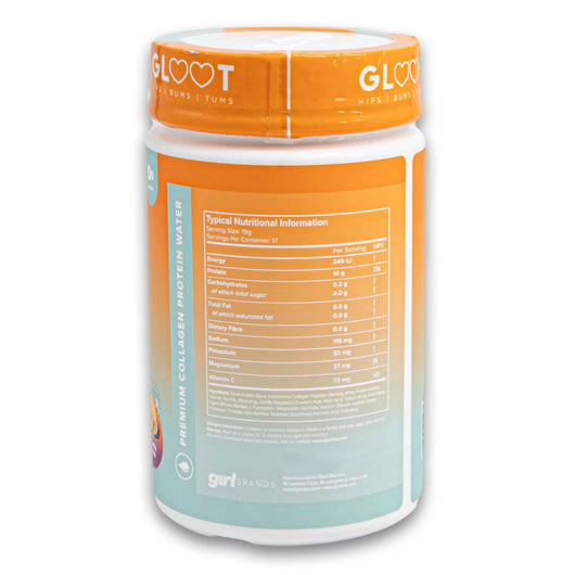 Gloot - Hips Bums & Tums, Protein Water Hydrolyzed Collagen & Whey Protein Isolate Blend Tropical Crush 323g - Dietary Supplement - Cosmetic Connection