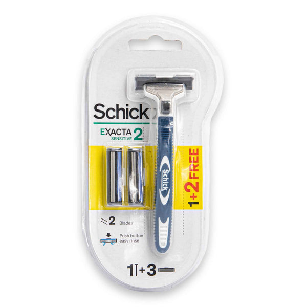Exacta 2 Sensitive Razor + 3 Cartridges | Twin Blade System – Smooth Shave for Sensitive Skin