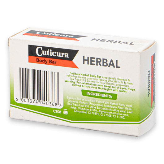 Cuticura, Body Bar Herbal 100g | Enriched with Tea Tree Oil & Aloe Vera – Moisturises & Refreshes for All Skin Types - Cosmetic Connection