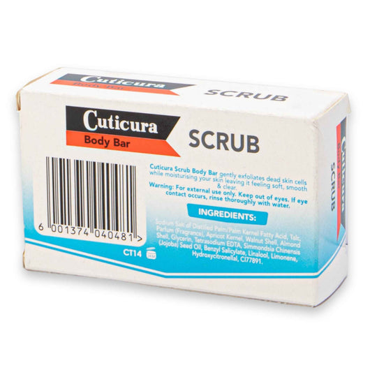 Cuticura, Body Bar Scrub 100g | Enriched with Jojoba Oil – Exfoliates & Moisturises for All Skin Types - Cosmetic Connection