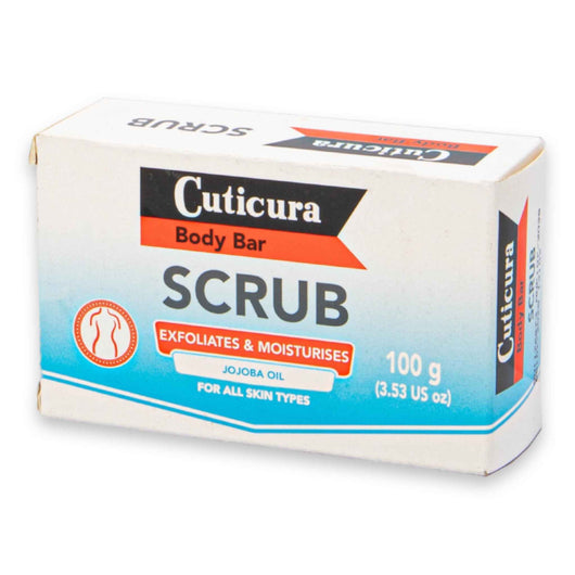 Cuticura, Body Bar Scrub 100g | Enriched with Jojoba Oil – Exfoliates & Moisturises for All Skin Types - Cosmetic Connection