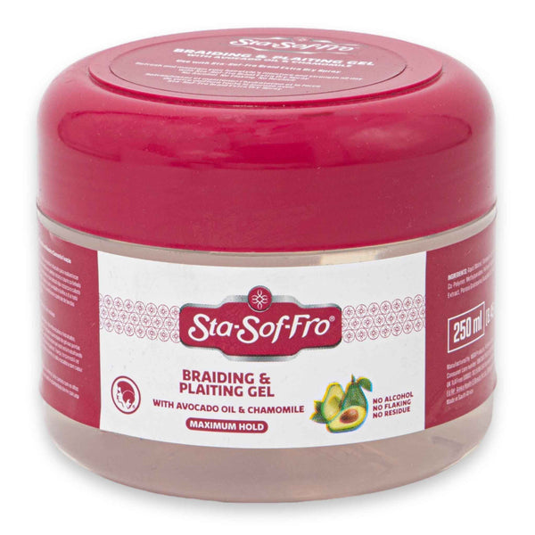 Braiding & Plaiting Gel 250ml | Maximum Hold – With Avocado Oil & Chamomile for Smooth Frizz-Free Braids & Lasting Shine