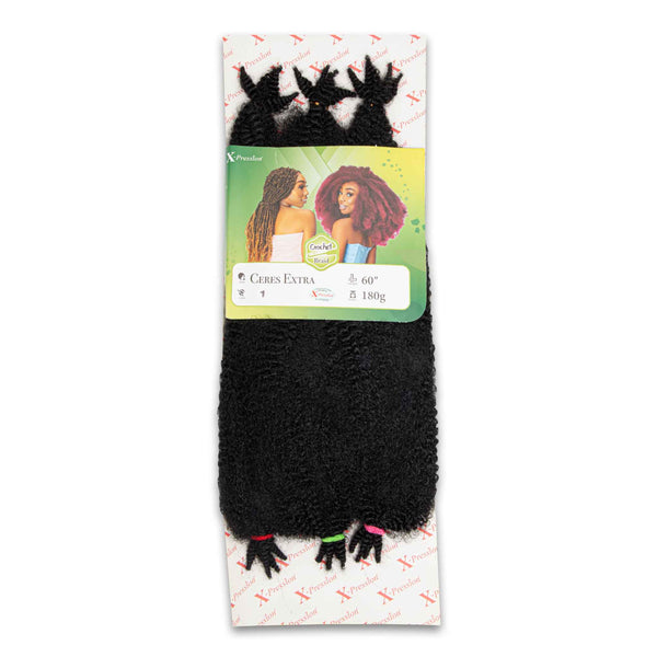 Ceres Extra 60"/180g Crochet Braid | Soft & Lightweight Tangle-Free – Requires 3 Pack per Head