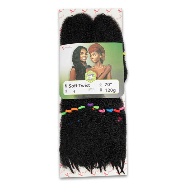 Soft Twist 70"/120g #1 Crochet Braid | Soft Lightweight and Tangle-Free – Requires 4 Packs per Head