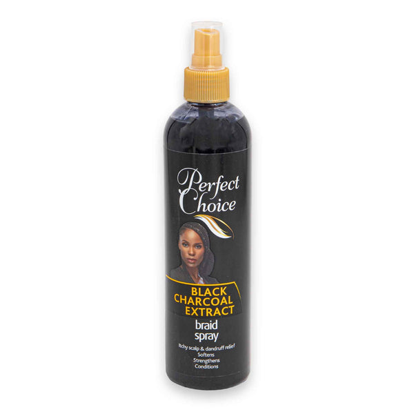 Black Charcoal Extract Braid Spray 350ml | Itchy Scalp & Dandruff Relief – Softens Strengthens & Conditions