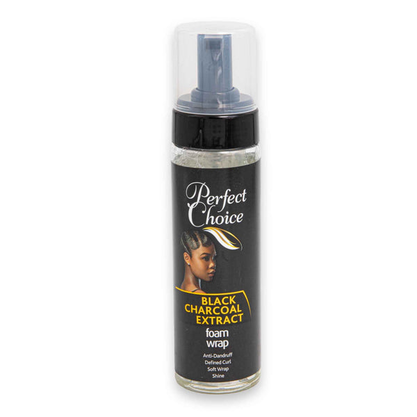 Black Charcoal Extract Foam Wrap 200ml | Curl Definition & Shine – Anti-Dandruff Soft Wrap & Hold