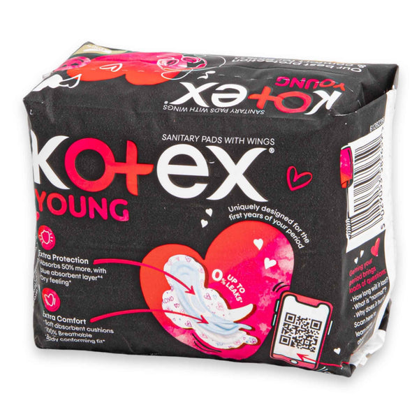 Kotex, Young Sanitary Pads with Wings 9 Pack | Ultra Comfort Day for Teens – Secure Protection & Confident Comfort - Cosmetic Connection