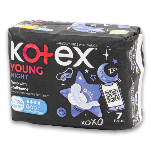 Cosmetic Connection, Young Night Ultra Comfort Sanitary Pads with Wings 7 Pack | Overnight Protection for Teens – Soft Secure & Leak-Free Sleep - Cosmetic Connection