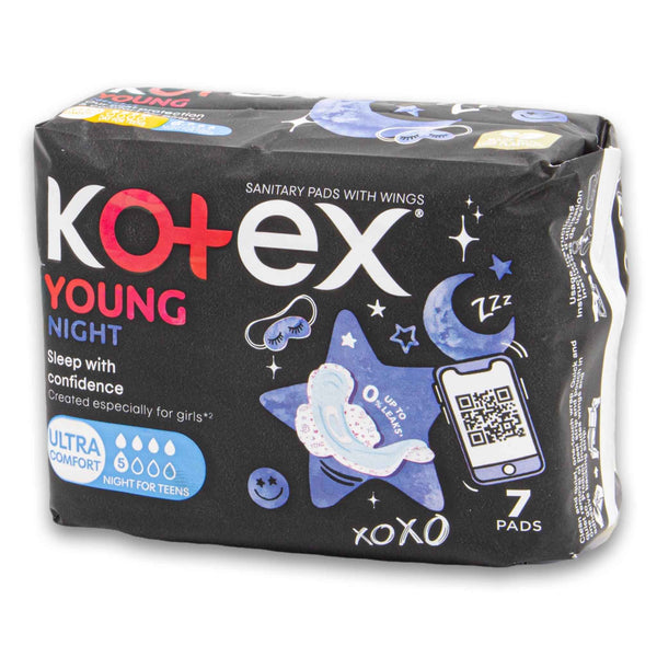 Cosmetic Connection, Young Night Ultra Comfort Sanitary Pads with Wings 7 Pack | Overnight Protection for Teens – Soft Secure & Leak-Free Sleep - Cosmetic Connection