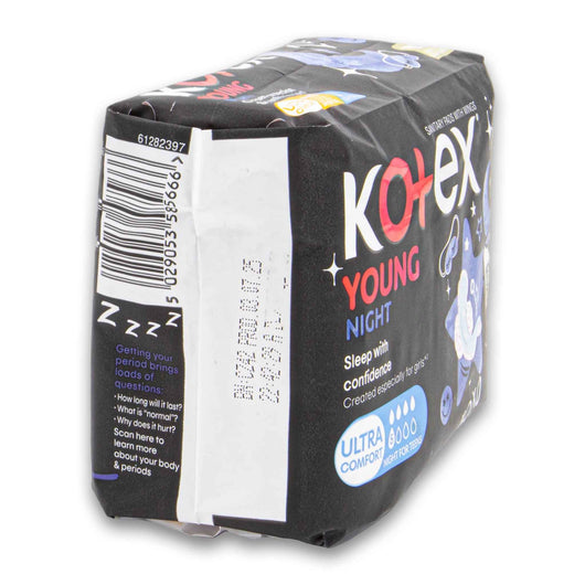 Cosmetic Connection, Young Night Ultra Comfort Sanitary Pads with Wings 7 Pack | Overnight Protection for Teens – Soft Secure & Leak-Free Sleep - Cosmetic Connection