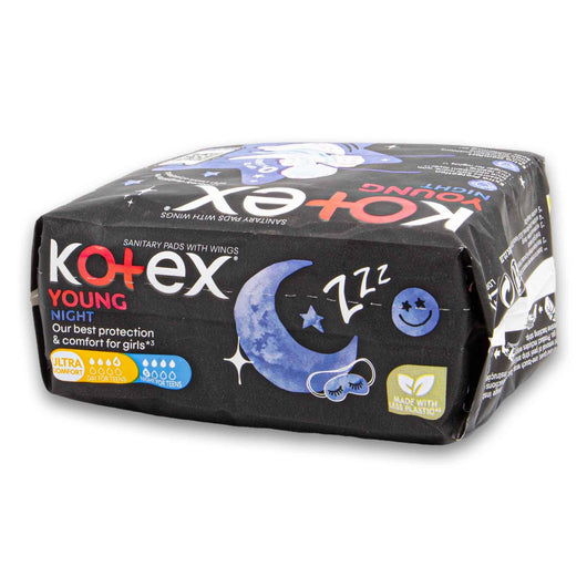 Cosmetic Connection, Young Night Ultra Comfort Sanitary Pads with Wings 7 Pack | Overnight Protection for Teens – Soft Secure & Leak-Free Sleep - Cosmetic Connection