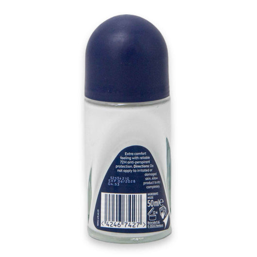 Nivea, Derma Control Roll-On for Men 50ml | With Pure Hyaluron & Pro-Vitamin B5 – 72Hr Protection Extra Comfort & Skin Defense - Cosmetic Connection