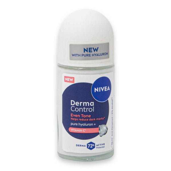 Nivea, Derma Control Roll-On for Women 50ml | With Pure Hyaluron & Vitamin C – 72Hr Protection Even Tone & Dark Mark Reduction - Cosmetic Connection