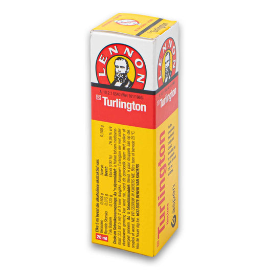 Lennon, Turlington Tincture 20ml | Symptomatic Relief for Coughs Bronchitis & Antiseptic for Cuts - Cosmetic Connection