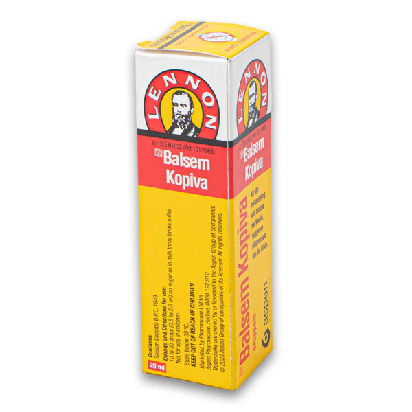 Lennon, Balsem Kopiva 20ml | Traditional Remedy for Mild Kidney Ailments Backache & Bladder Inflammation - Cosmetic Connection