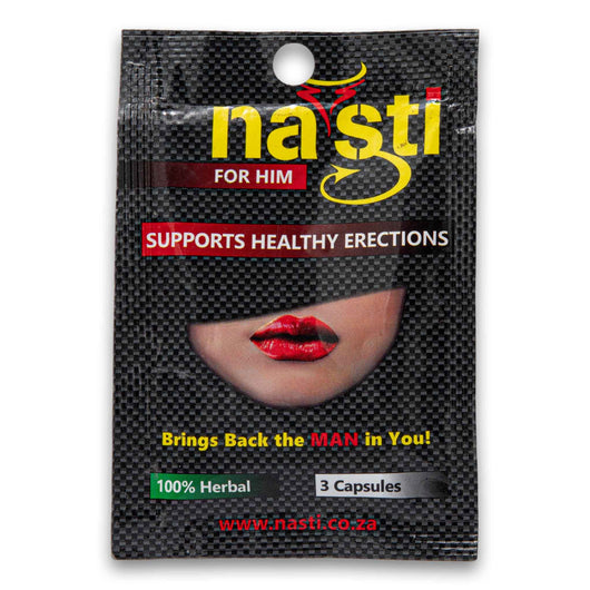 Nasti, Herbal Male Enhancement for Him 3 Capsules | Supports Healthy Erections & Boosts Vitality - Cosmetic Connection