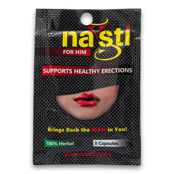 Nasti, Herbal Male Enhancement for Him 3 Capsules | Supports Healthy Erections & Boosts Vitality - Cosmetic Connection