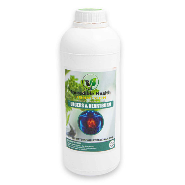 Incredible Health Connexion, Ulcers & Heartburn 1L | Natural Herbal Remedy for Acid Relief & Digestive Support - Cosmetic Connection