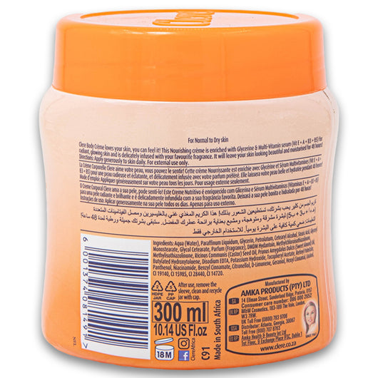 Clere, Nourishing Body Creme Glycerine & Multi-Vitamin Serum 300ml - Cosmetic Connection