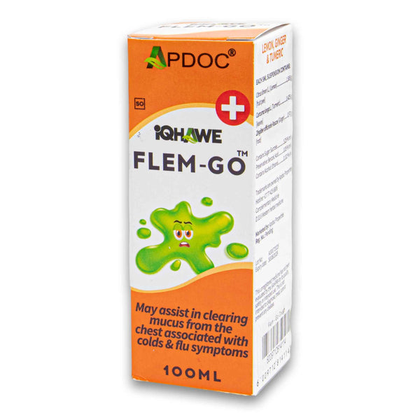 Flem-Go Syrup 100ml | Helps Clear Chest Mucus Associated with Colds & Flu – With Lemon Ginger & Turmeric