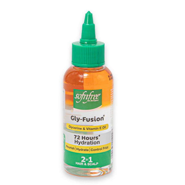 Sofnfree, Gly-Fusion 2-in-1 Hair & Scalp Oil 125ml | Glycerine & Vitamin E – 72 Hours Hydration Nourishes Controls Frizz & Adds Shine - Cosmetic Connection