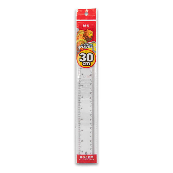 Superhero Ruler 30cm | Durable Clear Plastic – Accurate & Easy-to-Read Measurement Tool