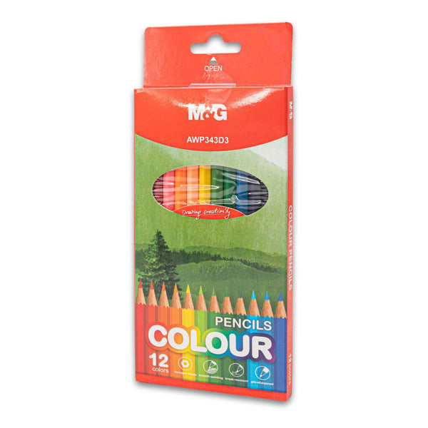 Colour Pencils Set | 12 Vibrant Colours for Smooth Break-Resistant Drawing – Ideal for School Art & Creative Projects