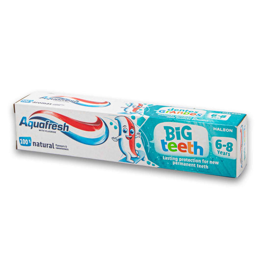 Aquafresh, Big Teeth Toothpaste with Fluoride 6–8 Years 50ml | 100% Natural Flavours & Sweeteners – Lasting Protection for New Permanent Teeth - Cosmetic Connection