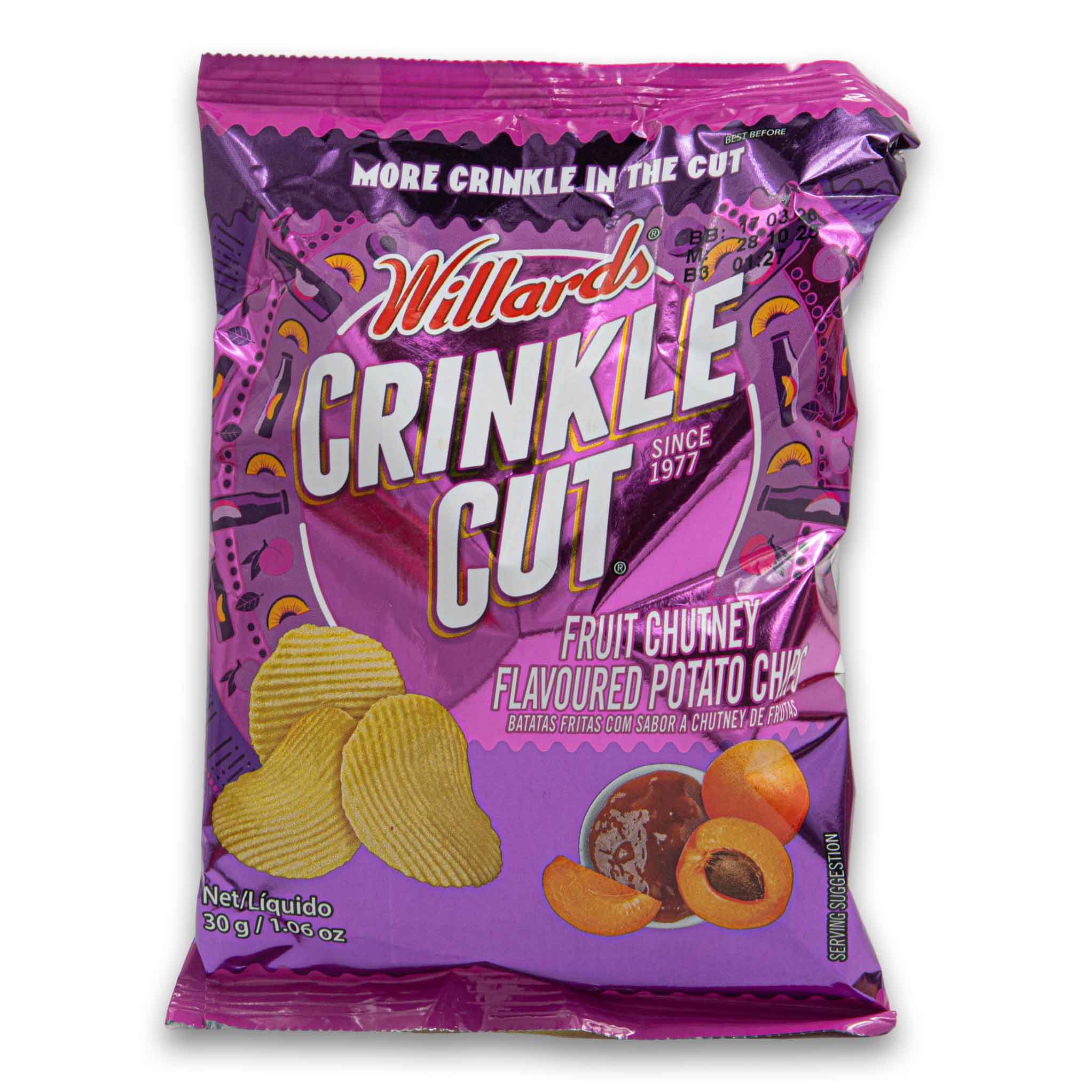Crinkle Cut Fruit Chutney Flavoured Potato Chips 30g | Crunchy Ridge-C ...