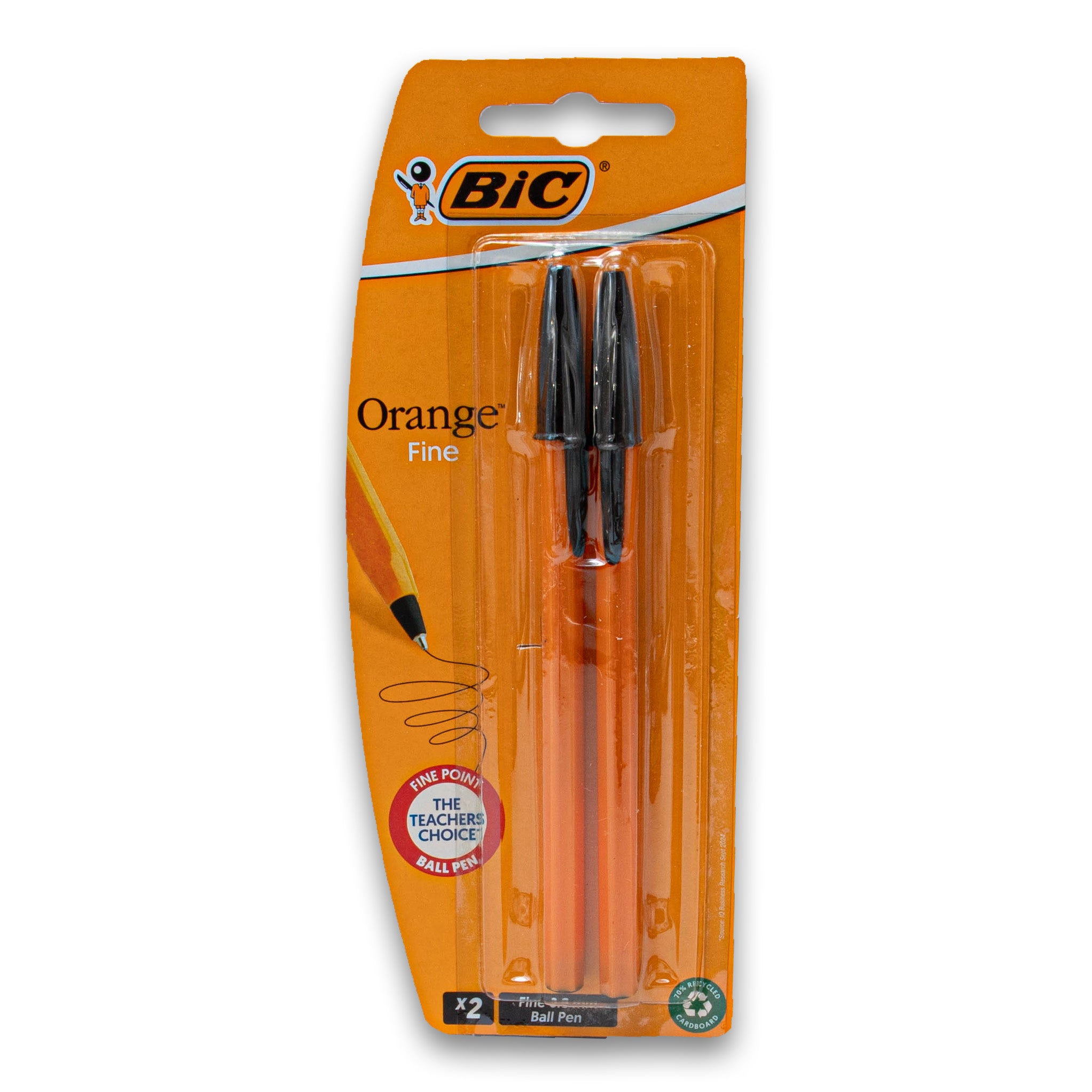 Orange Fine 0.8mm Black Ink Ballpoint Pen 2 Pack | Fine Tip Smooth Ink ...