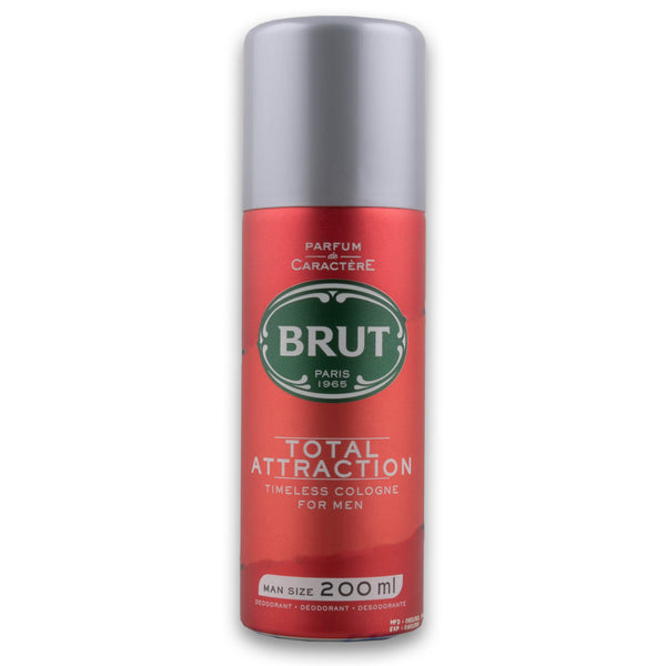 BRUT, Timeless Cologne for Men Total Attraction Deodorant Spray 200ml - Cosmetic Connection