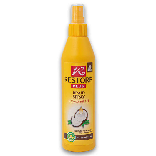 Restore Plus, Braid Spray + Coconut Oil for Dry Braided Hair 250ml - Cosmetic Connection