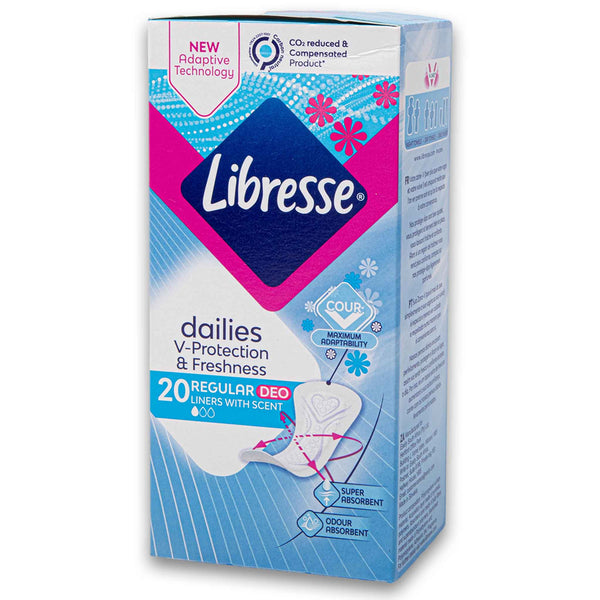 Libresse, Dailies Regular Pantyliners 20 Pack - Cosmetic Connection