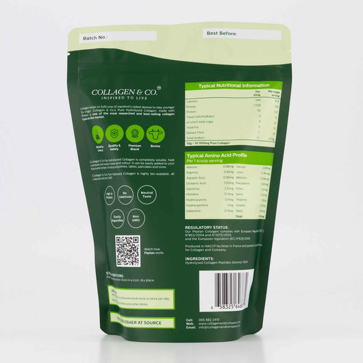 Collagen & Co Inspired to Live, Pure Hydrolysed Collagen made with Peptan 300g - Cosmetic Connection