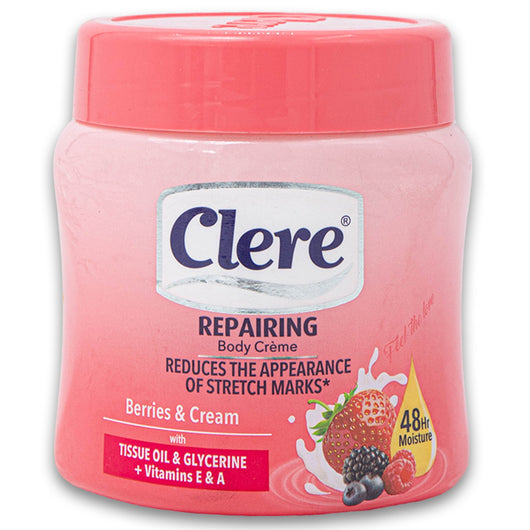 Clere, Repairing Body Creme Tissue Oil & Glycerine + Vitamins E & A 300ml - Cosmetic Connection