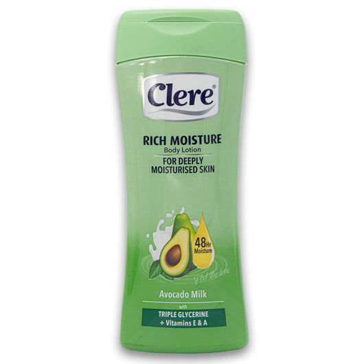 Clere, Rich Moisture Body Lotion Triple Glycerine + Vitamins E & A 400ml - Cosmetic Connection