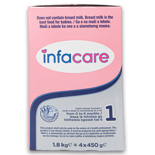 Infacare, Infant Starter Formula Stage 1 from 0 to 6 Months 4 x 450g - Cosmetic Connection