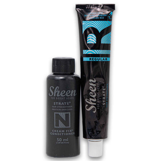 Sheen for Bright Heads, Strate Regular Protein Enriched Hair Straightener 50ml + Conditioner 50ml - Cosmetic Connection