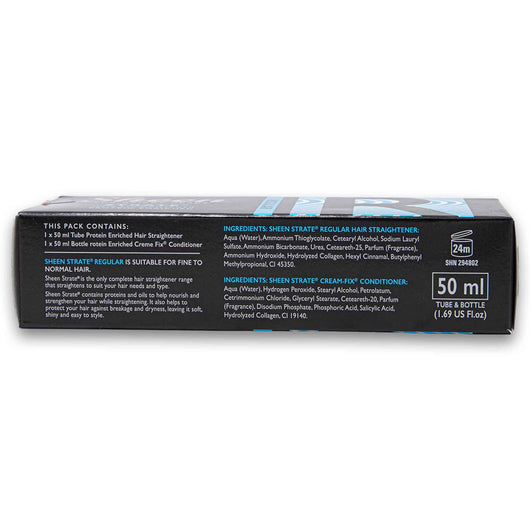 Sheen for Bright Heads, Strate Regular Protein Enriched Hair Straightener 50ml + Conditioner 50ml - Cosmetic Connection