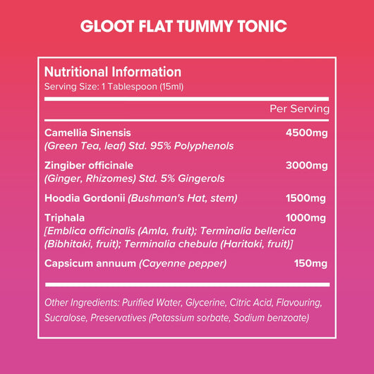 Gloot - Hips Bums & Tums, Flat Tummy Tonic Stimulant Free Weight Management Liquid Berry Blast 250ml - Cosmetic Connection