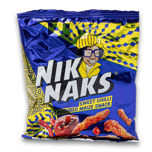 Simba, Nik Naks Sweet Chilli Flavour 50g | Crunchy Maize Snack with a Bold Sweet & Spicy Kick - Cosmetic Connection