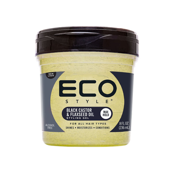 Eco Style, Black Castor & Flaxseed Oil Styling Gel Max Hold 236ml - Cosmetic Connection