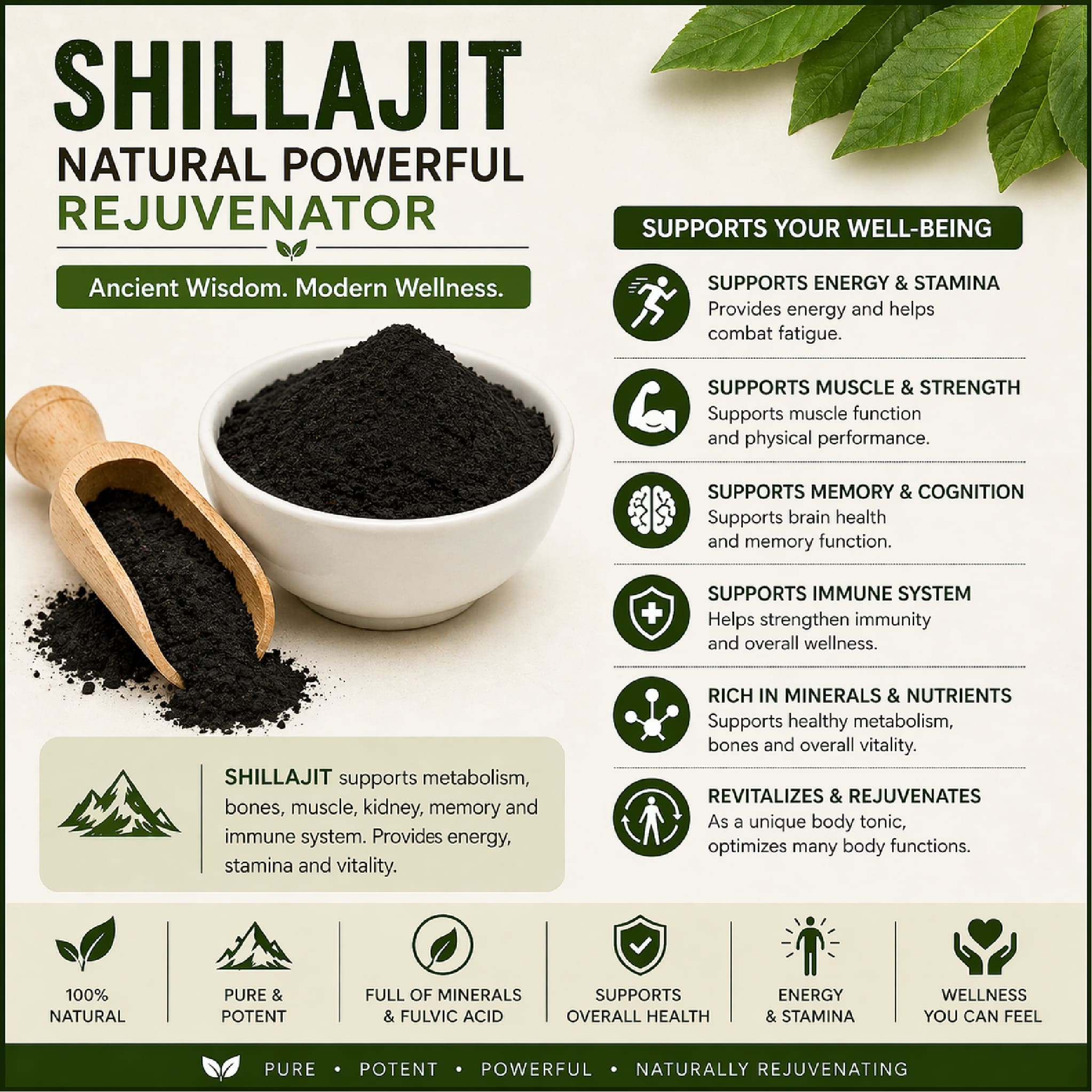 Shilajit Powder 50g | Natural Powerful Rejuvenator | 100% Organic & Ve ...