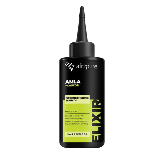 Afri Pure, Amla + Castor Strengthening Hair Oil Elixir 100ml - Cosmetic Connection
