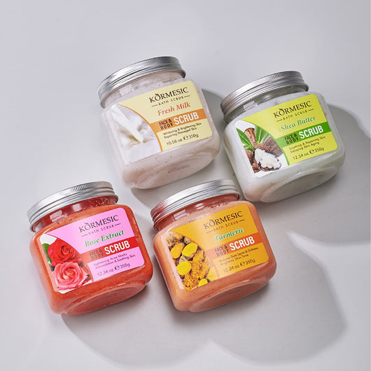 Kormesic, Face & Body Bath Scrub Turmeric Brightens Skin Tone 350g - Cosmetic Connection