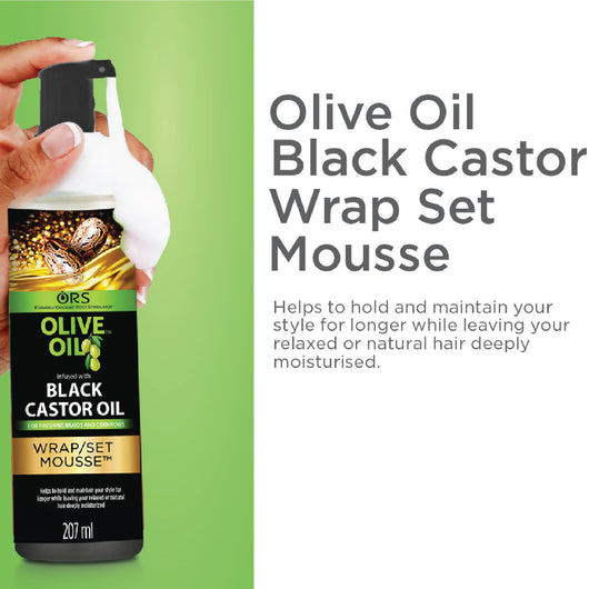 Organic Root Stimulator, Olive Oil infused with Black Castor Oil Wrap/Set Mousse 207ml - Cosmetic Connection